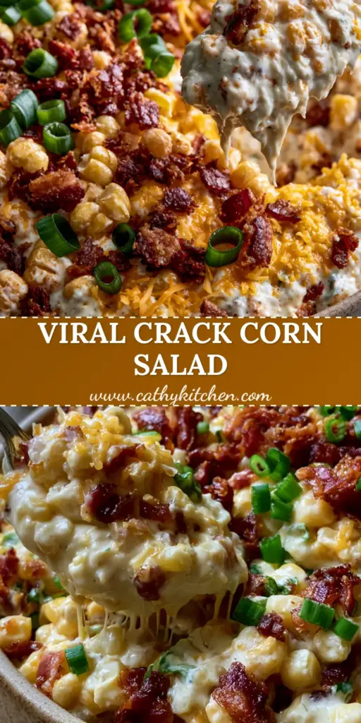 Crack Corn Salad: The Ultimate Creamy, Cheesy, and Extra-Crispy Bacon Side Dish 4 A top-down view of Crack Corn Salad featuring golden corn, mahogany bacon bits, and melting cheddar cheese in a rustic bowl.