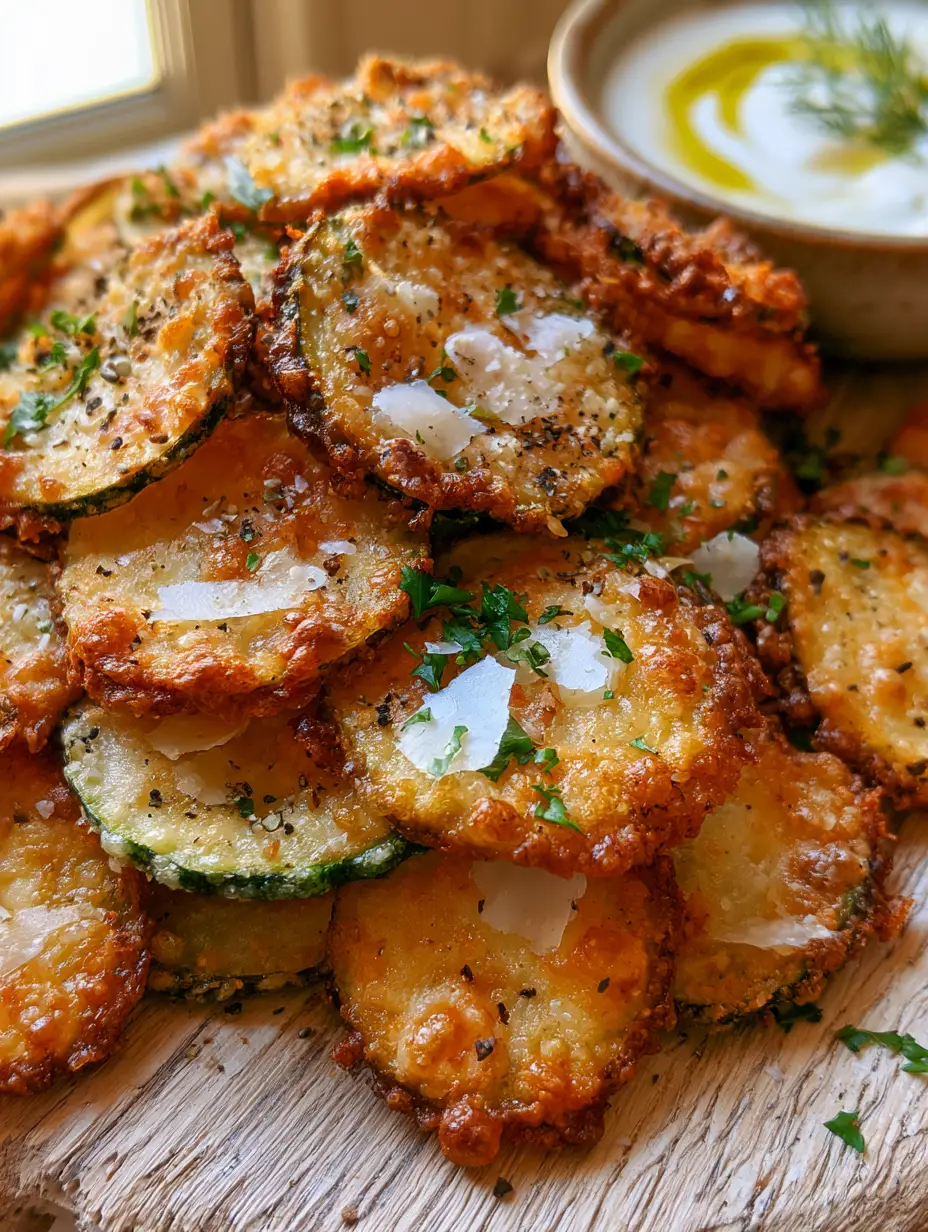Macro photo of curled air fryer zucchini crisps showing bubbly cheese texture. (air fryer zucchini crisps)