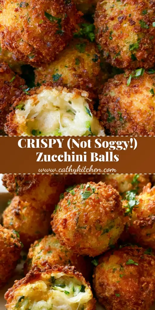 A heap of golden-brown crispy Zucchini balls on a ceramic plate with a side of creamy white sauce.