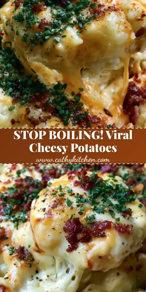 A close-up shot of a slow cooker potato dish with melted cheddar, Monterey Jack cheese pull, crispy bacon, and chives.
