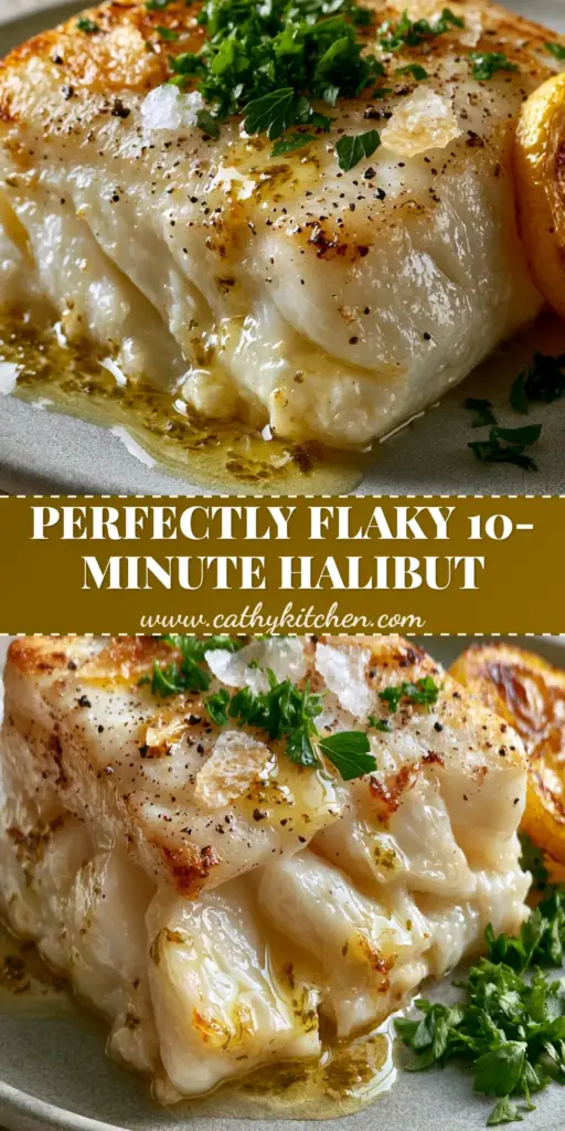 A close-up shot of air fryer halibut with a golden-brown crust, macro-flakes, and lemon herb butter glaze. (air fryer halibut)