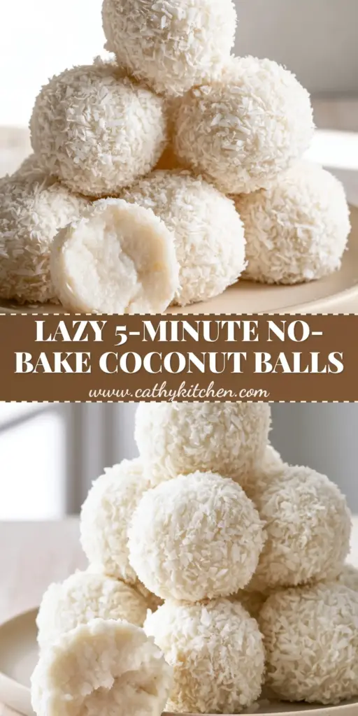 A rustic stack of snowy white no-bake coconut balls on a minimalist plate with scattered shreds.