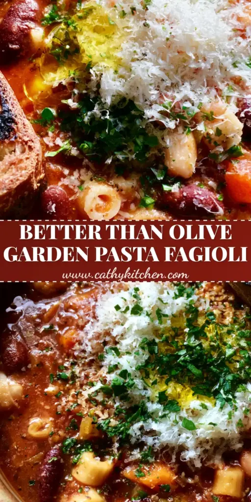 A close-up of a steaming bowl of Pasta Fagioli recipe with a snowy mountain of cheese and charred sourdough.