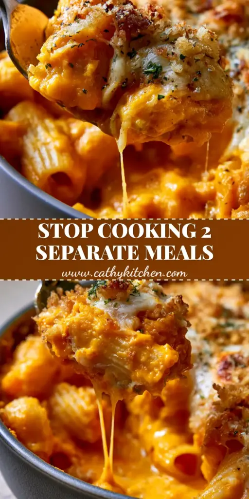 A close-up of Hidden Veggie Mac and Cheese with bubbly mozzarella and golden panko in a charcoal dish. (picky eater recipes)