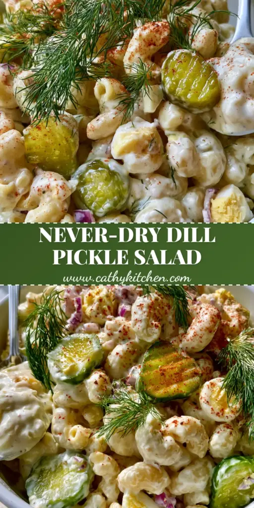 Dill Macaroni Salad With Creamy Dressing and Fresh Herbs 4 A vibrant dill macaroni salad in a white bowl garnished with fresh dill sprigs and paprika.